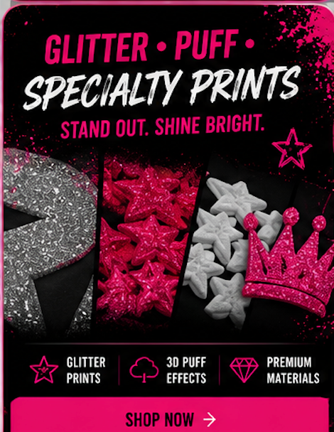Specialty Prints - Glitter- 3D Puff