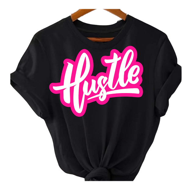 Hustle Tee – Pink Graphic Shirt | Streetwear T-Shirt | Unisex DTF Print