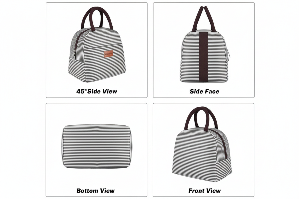 🖤 Personalized Striped Lunch Tote