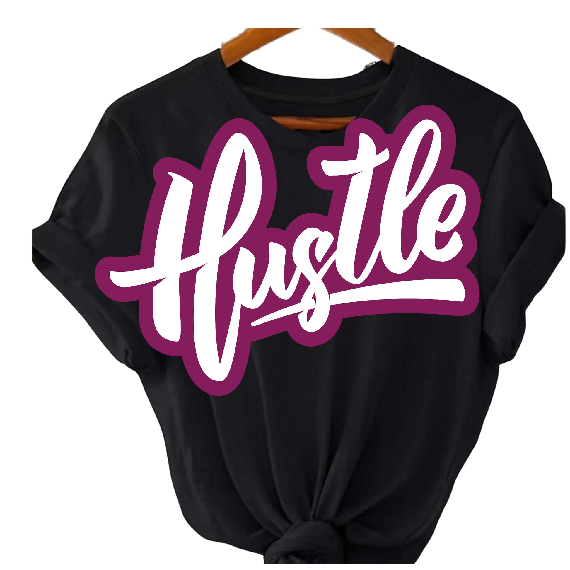Pink Hustle Tee by Shamus & Co featuring a bold streetwear graphic print on a unisex adult T-shirt.