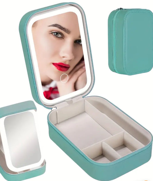 Customizable Jewelry Box or Makeup Case — With LED Mirror + DTF Personalization! - Shamus & Co 