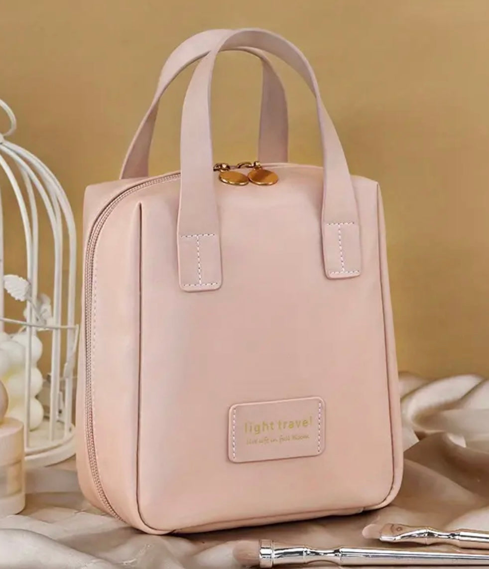 Minimalist Tan Brown Leather Handbag: Compact Travel Tote - Shamus & Co 