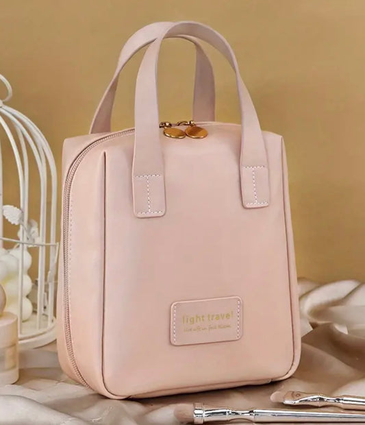 Minimalist Tan Brown Leather Handbag: Compact Travel Tote - Shamus & Co 