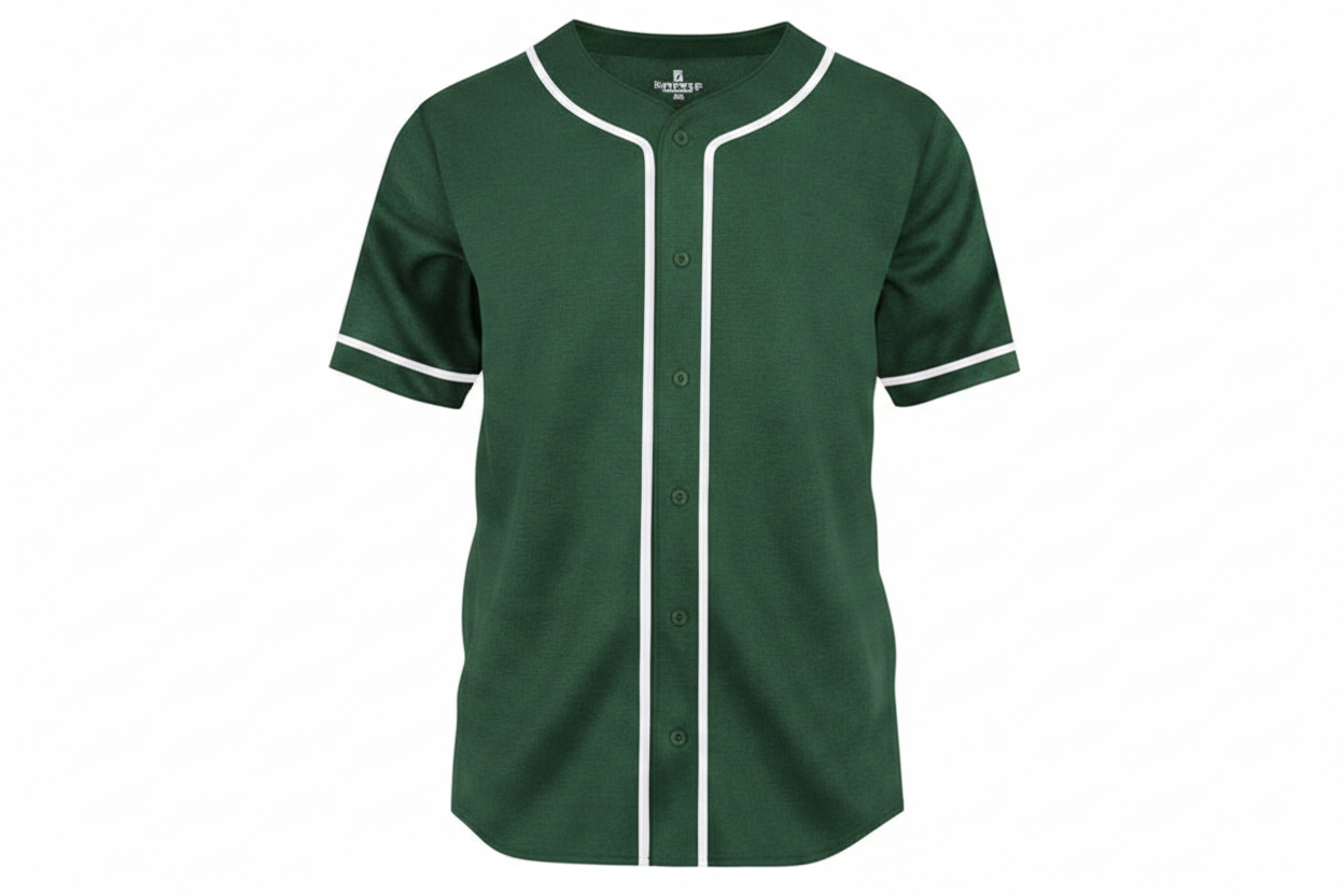 Custom Shamus & Co baseball jersey with full button front, personalized team design, in vibrant color options, sports apparel.