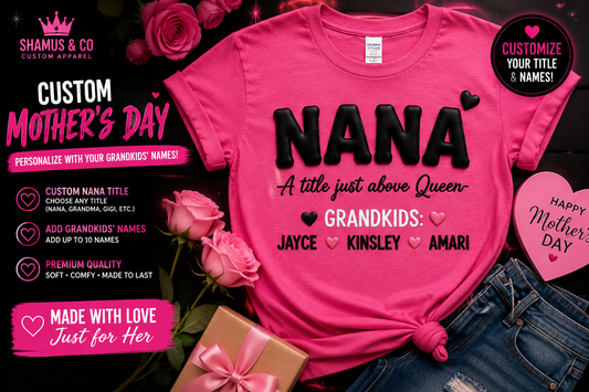 Personalized Mother’s Day Shirt | Custom Mom Grandma Tee