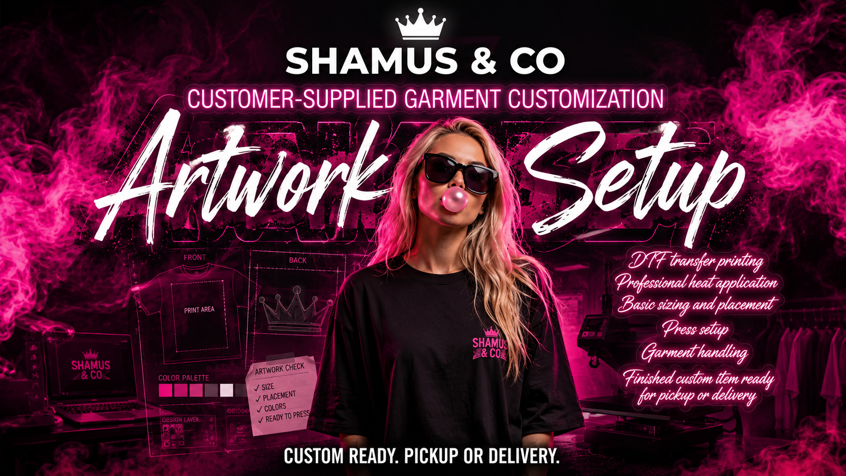 Adult T-shirt from Shamus & Co with custom printed design, showcasing personalized garment customization options.