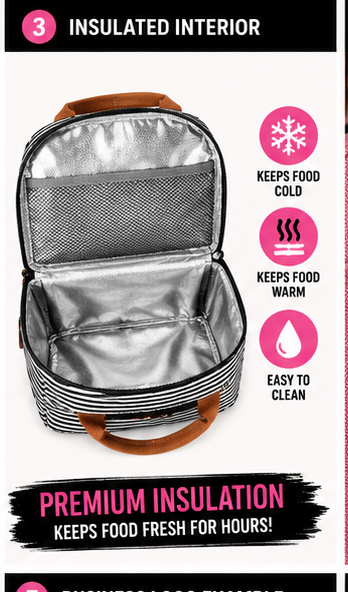 Personalized Insulated Lunch Tote | Custom Lunch Bag with Name, Logo or Monogram | School, Work, Teacher & Kids Lunch Cooler - Shamus & Co 