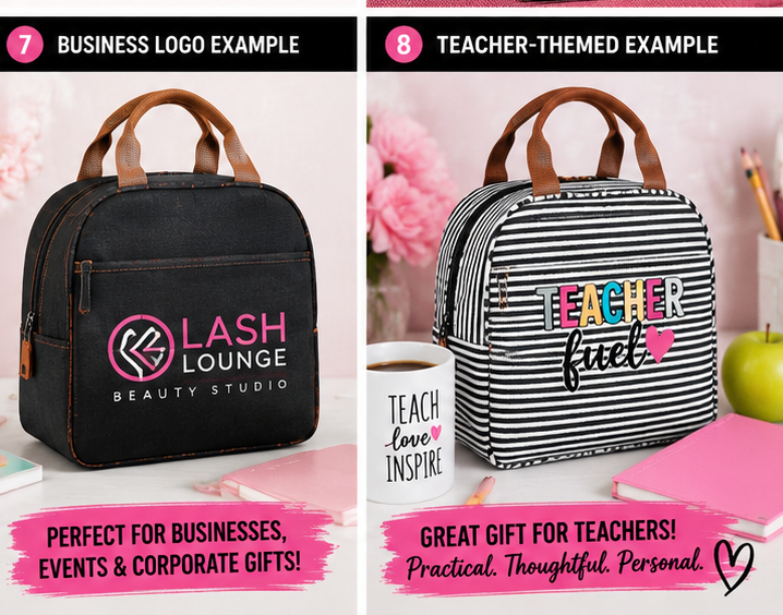 Personalized Insulated Lunch Tote | Custom Lunch Bag with Name, Logo or Monogram | School, Work, Teacher & Kids Lunch Cooler - Shamus & Co 