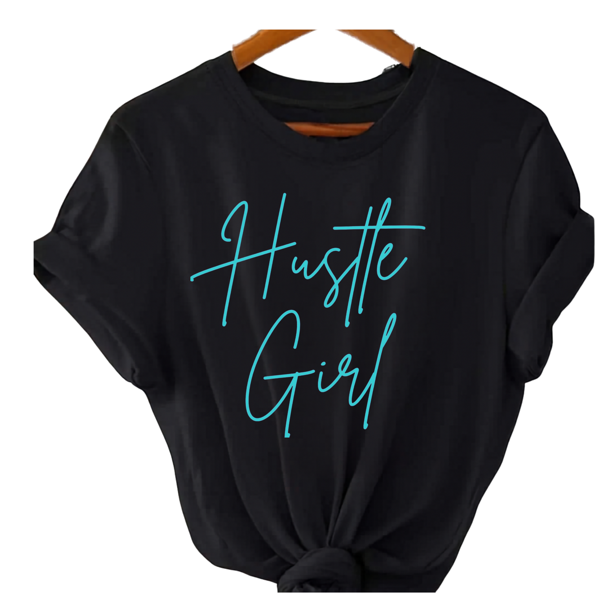 Pink Hustle Girl graphic T-shirt by Shamus & Co, unisex streetwear tee with bold DTF print and casual fit.