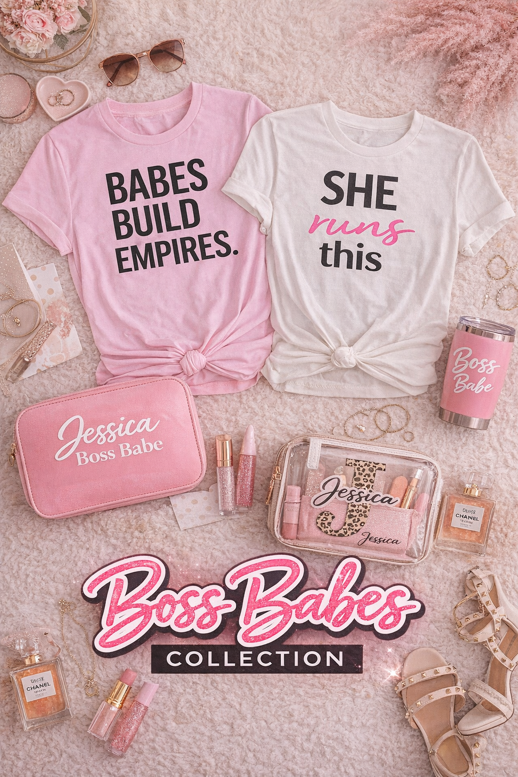 Shamus & Co Babes Build Empires graphic T-shirt for women featuring "Boss Babe" design, casual adult women's apparel.