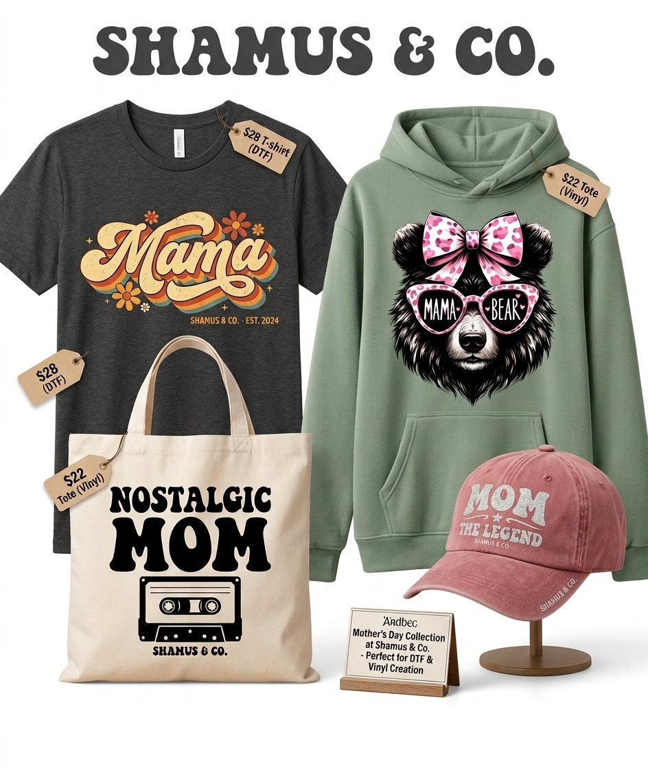 Pink Mama Bear hoodie from Shamus & Co featuring a cute bear face design with a pink bow, adult sweatshirt, cozy and stylish.