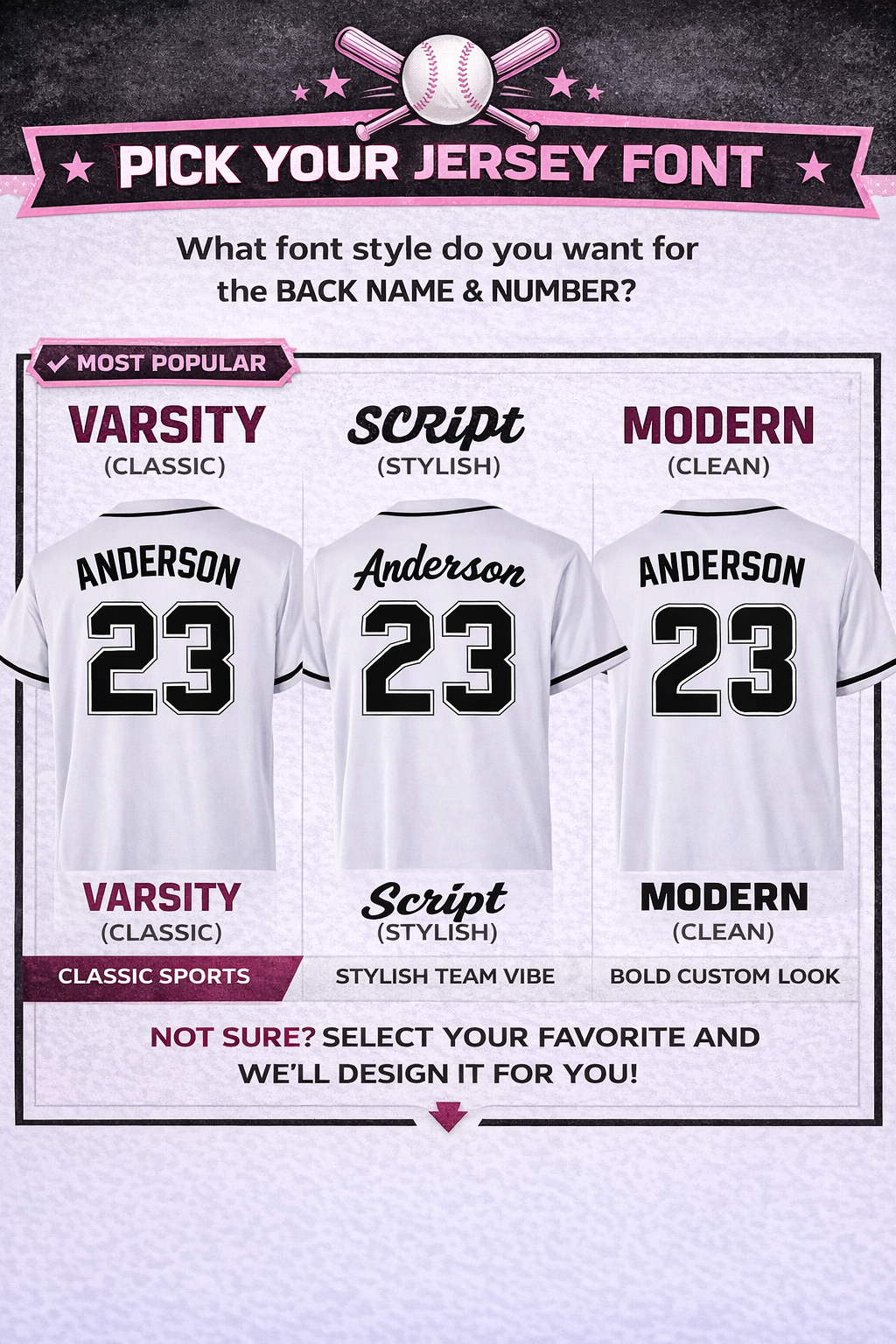 Custom full button baseball jersey by Shamus & Co featuring personalized team design and vibrant DTF print in all colors.