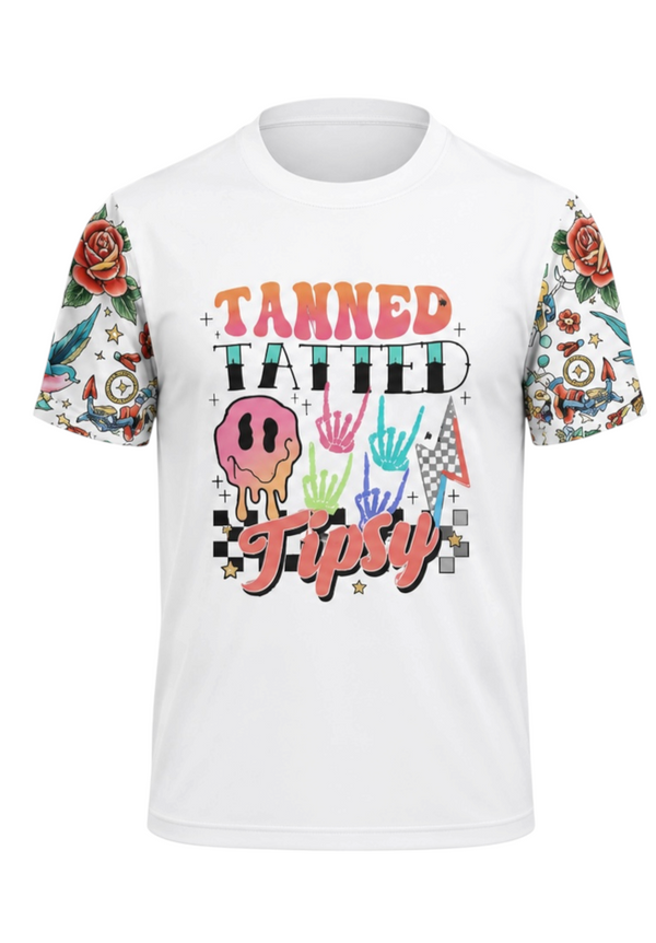 Tanned Tatted Tipsy Graphic T-Shirt