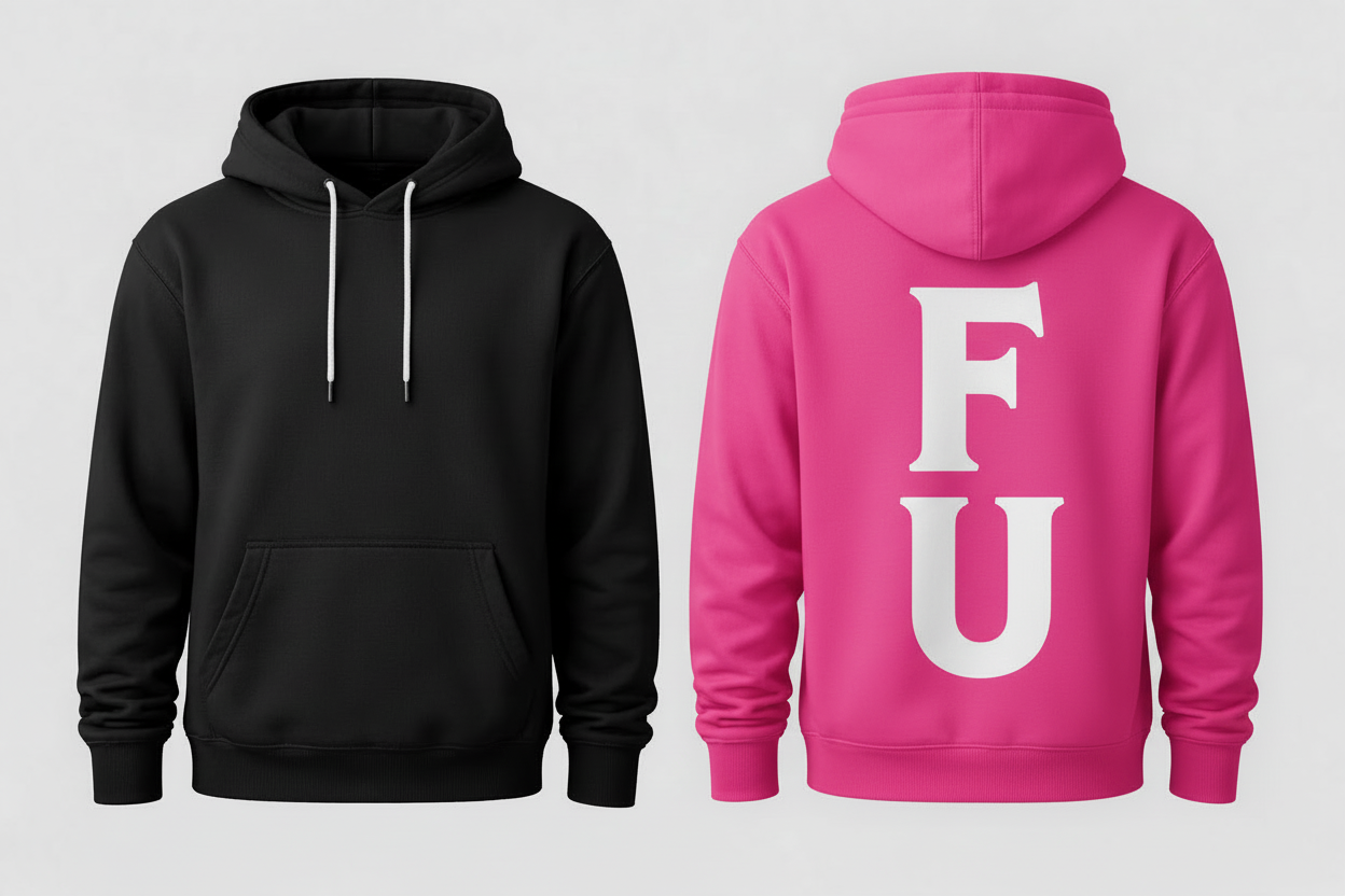 Custom graphic sweatshirt featuring "Whatever The F U Want" design by Shamus & Co in a cozy hoodie style.