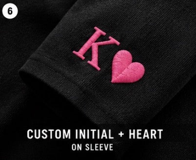 Adult custom Roman numeral date T-shirt by Shamus & Co featuring personalized anniversary design and sleeve initial detail.