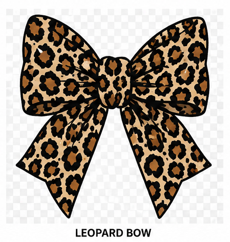 Leopard print bow on a transparent background