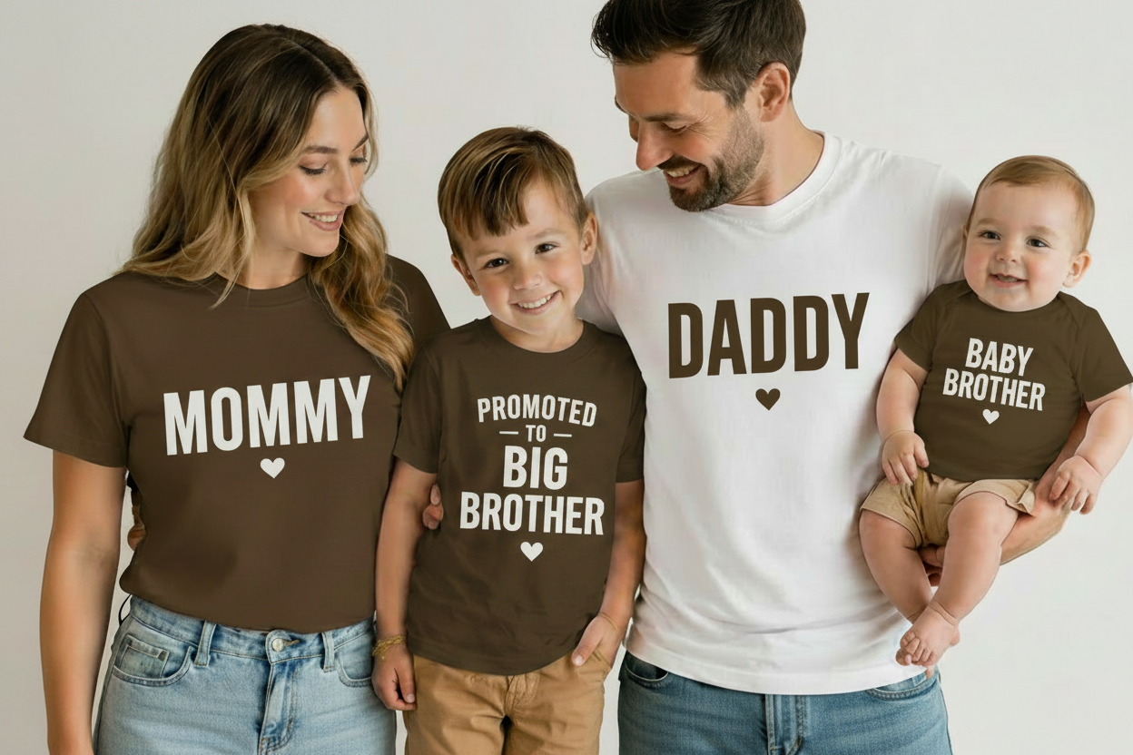  Matching family shirts with Mommy Daddy Big Brother and Baby Brother design