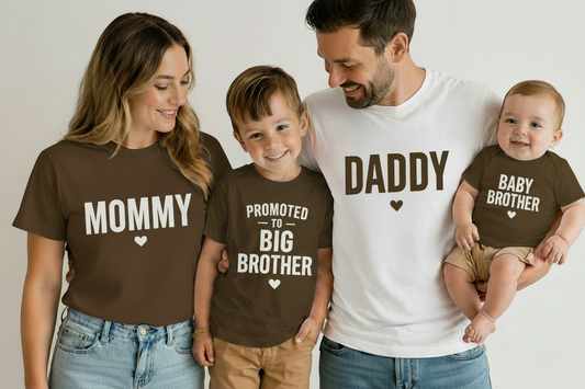  Matching family shirts with Mommy Daddy Big Brother and Baby Brother design