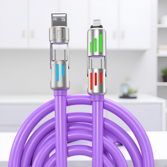💜 Purple LED Fast-Charging Smart Cable – Durable • Stylish • High-Speed - Shamus & Co 