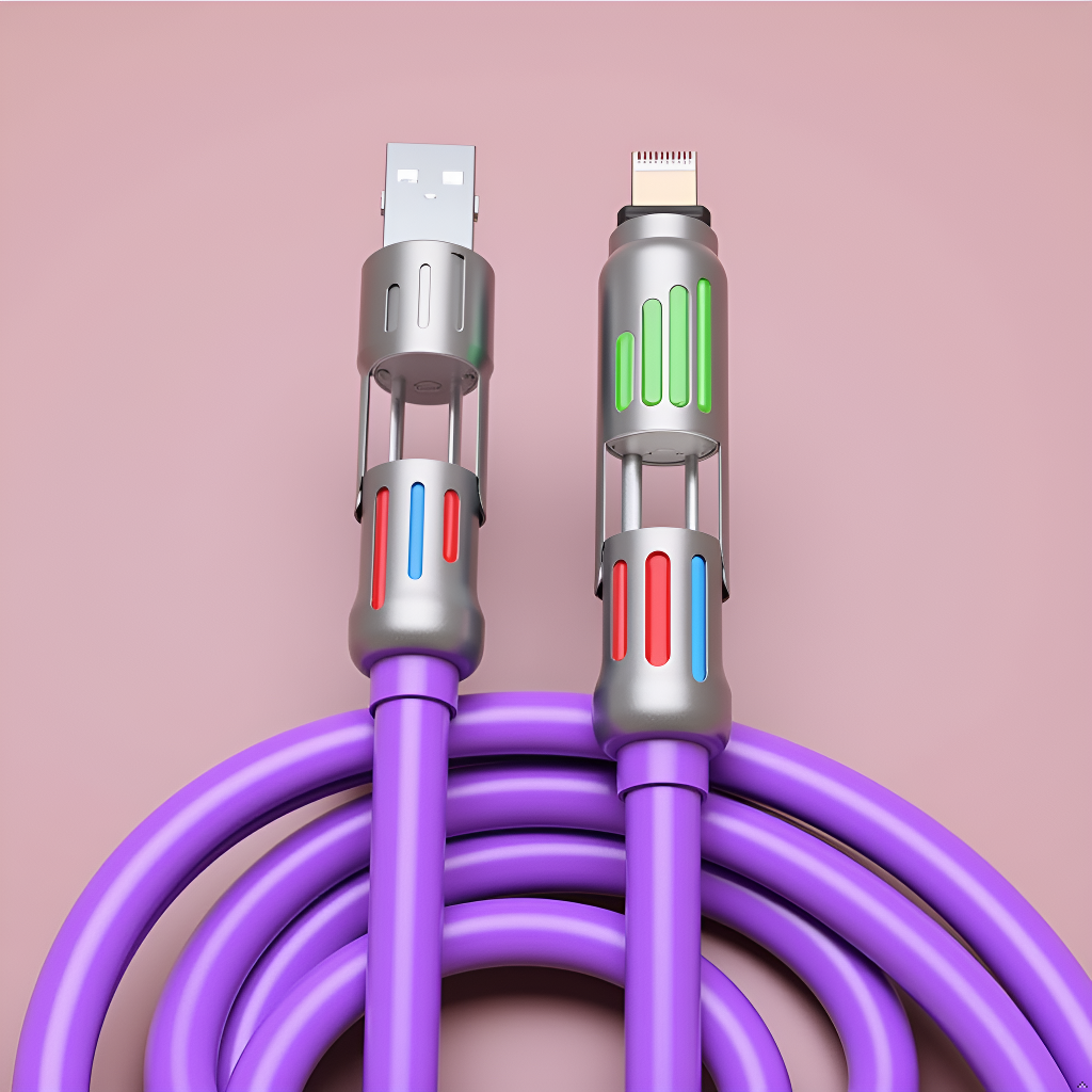 💜 Purple LED Fast-Charging Smart Cable – Durable • Stylish • High-Speed - Shamus & Co 