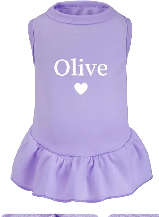 Purple Ruffle Pet Apparel Customized with your pets name 