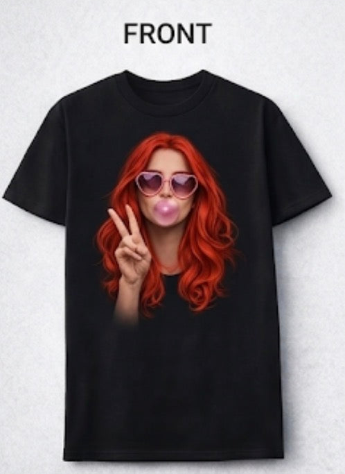 Red hair don’t care black Tee front