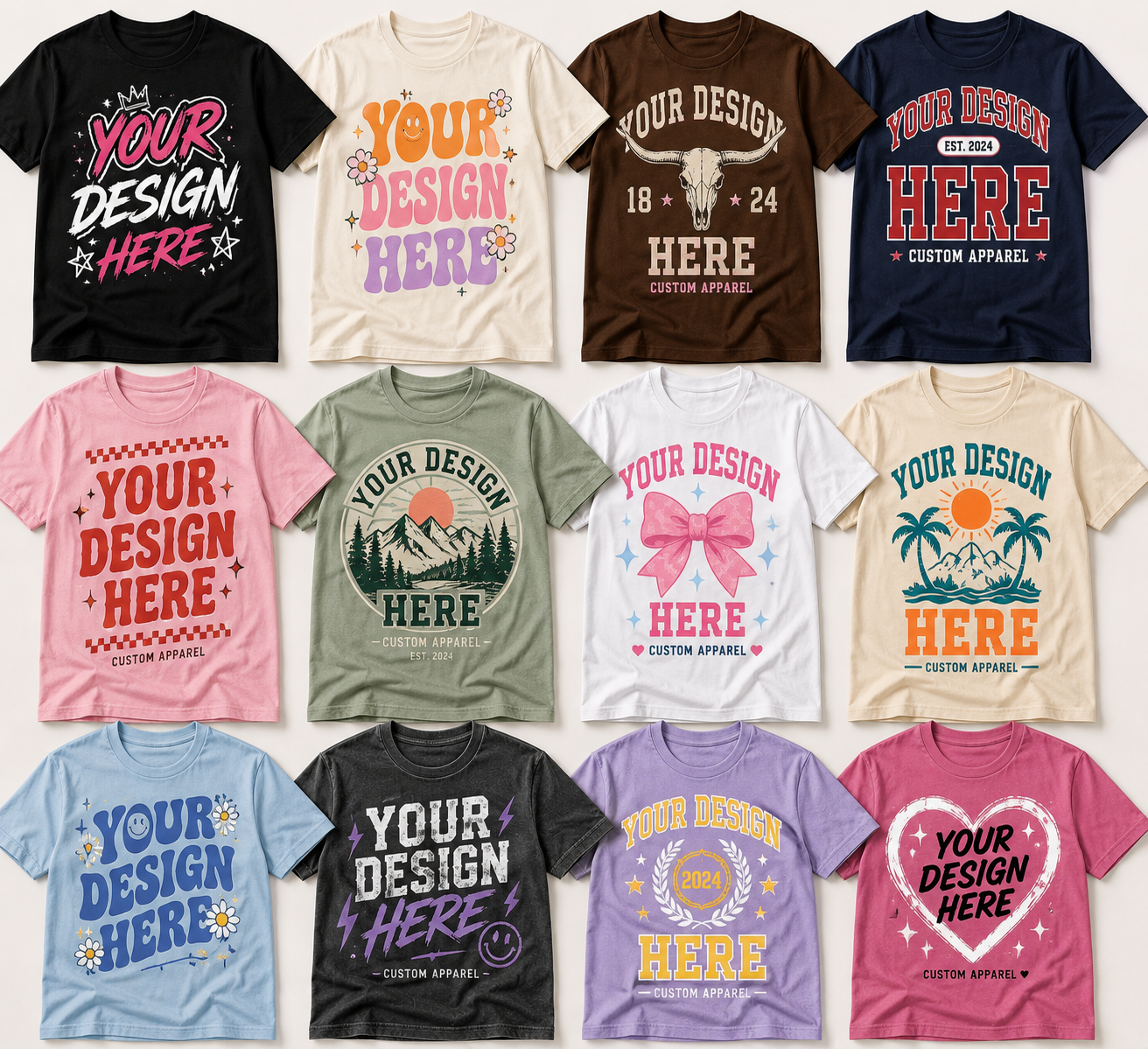 Adult custom T-shirt by Shamus & Co featuring personalized logo, photo, or artwork on a plain fabric background.