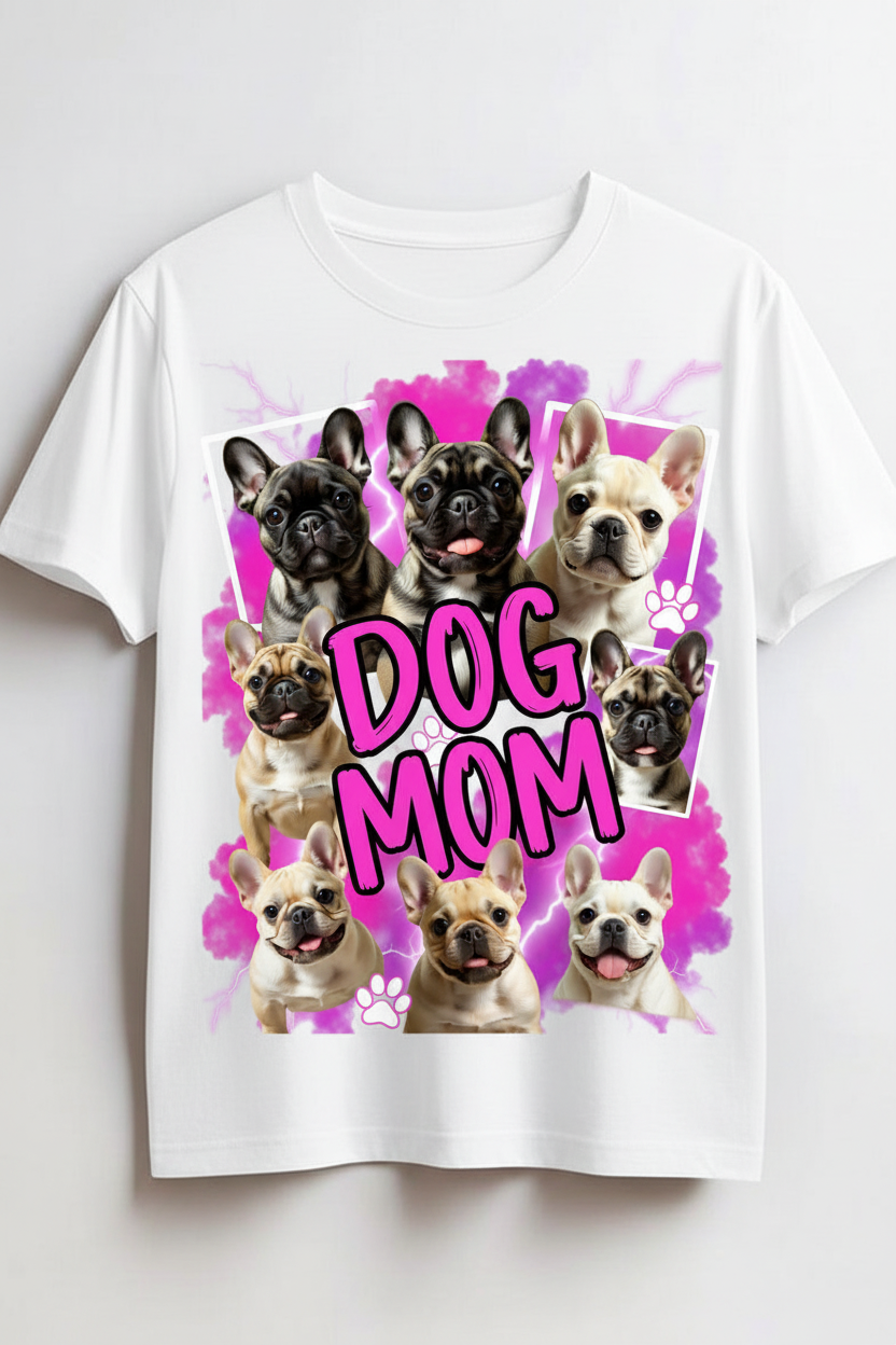 Shamus & Co Dog Mom Bootleg T-Shirt featuring a casual fit with a playful dog mom graphic design on soft fabric.