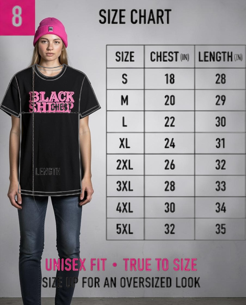 Black Sheep™ graphic T-shirt by Shamus & Co featuring a motivational streetwear design for adults.