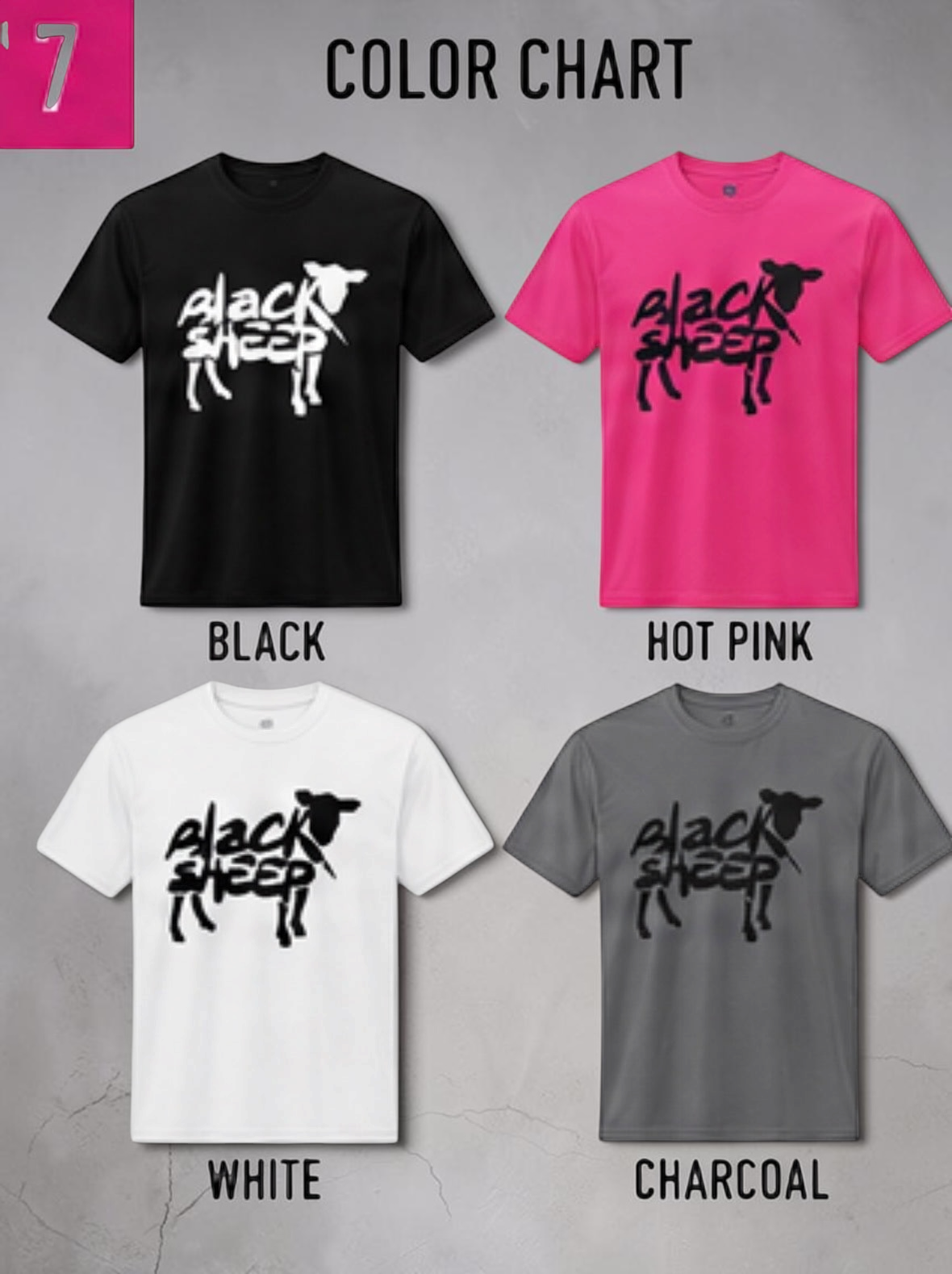 Black Sheep™ graphic T-shirt by Shamus & Co featuring a motivational streetwear design for adults.