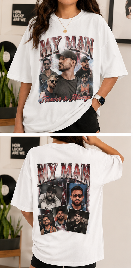 My Man Bootleg T-Shirt | Custom Photo Collage Vintage Tee