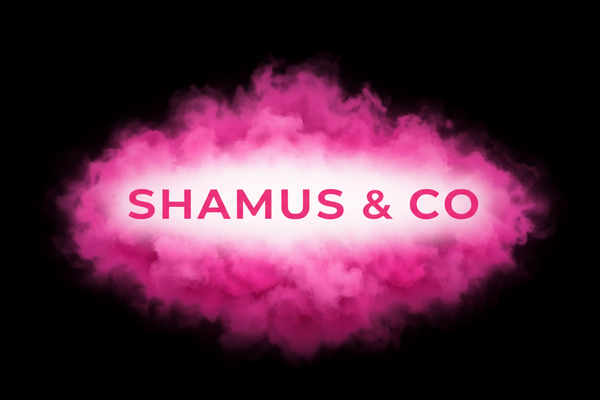 Pink cloud with 'SHAMUS & CO' text on a white background