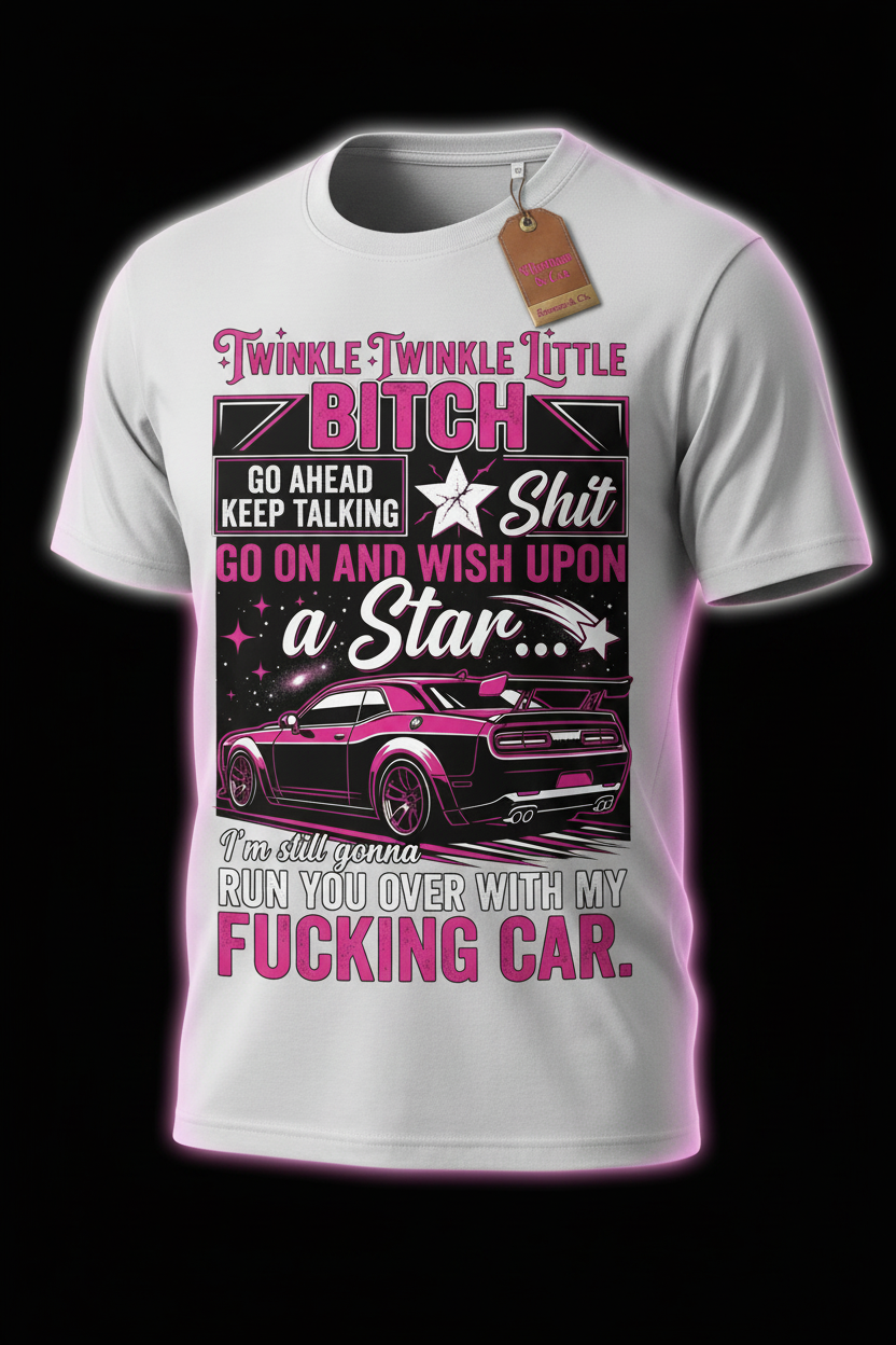 White Tee Sports Car - Ghost Mannequin